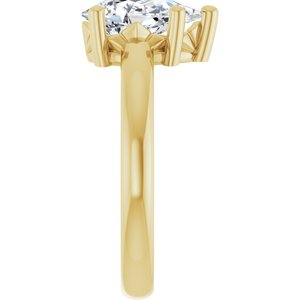 10K Yellow Gold 10x6 mm Pear Ring Mounting – image 7