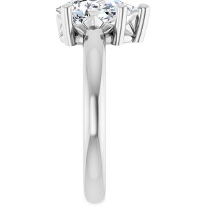 10K White Gold 10x6 mm Pear Ring Mounting – image 7