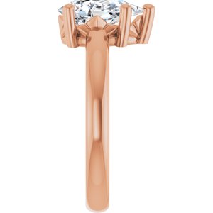 18K Rose Gold 10x6 mm Pear Ring Mounting – image 7