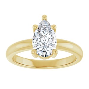 18K Yellow Gold 10x6 mm Pear Ring Mounting – image 5