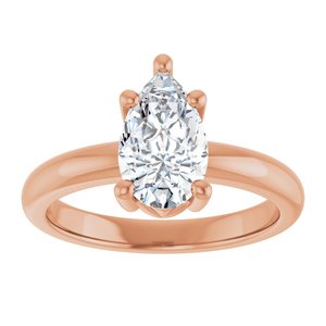 10K Rose Gold 10x6 mm Pear Ring Mounting – image 5