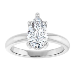 18K X1 White Gold 10x6 mm Pear Ring Mounting – image 5
