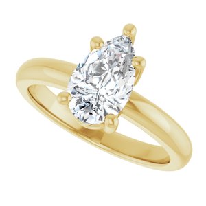 18K Yellow Gold 10x6 mm Pear Ring Mounting – image 8