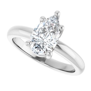 14K X1 White Gold 10x6 mm Pear Ring Mounting – image 8