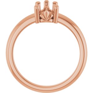 14K Rose Gold 10x6 mm Pear Ring Mounting – image 4