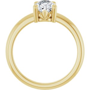 10K Yellow Gold 10x6 mm Pear Ring Mounting – image 3