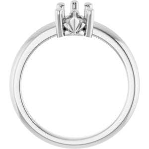 14K X1 White Gold 10x6 mm Pear Ring Mounting – image 4