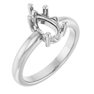 Platinum 10x6 mm Pear Ring Mounting – image 2
