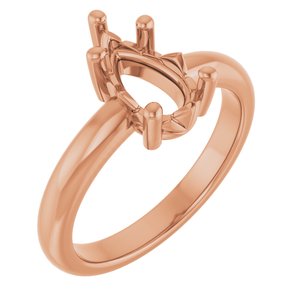 18K Rose Gold 10x6 mm Pear Ring Mounting – image 2