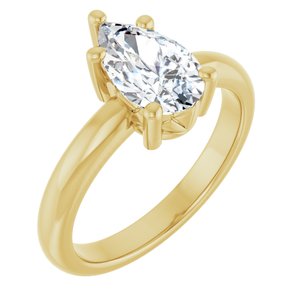 14K Yellow Gold 10x6 mm Pear Ring Mounting