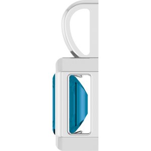 Sterling Silver Natural London Blue Topaz Pendant
