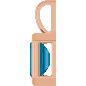 14K Rose Gold Natural London Blue Topaz Pendant