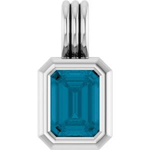 Sterling Silver Natural London Blue Topaz Pendant