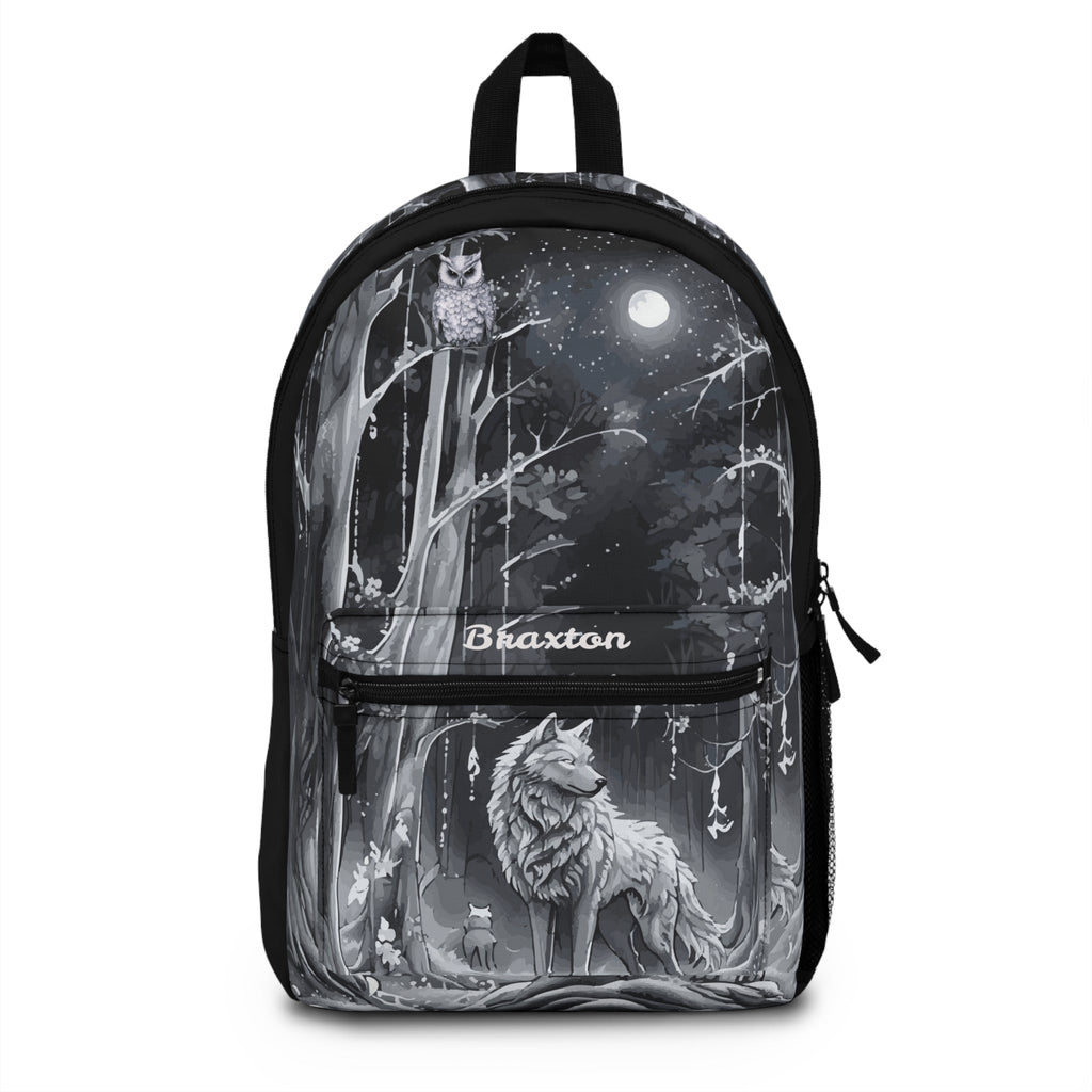 Mystical Forest Wolf Backpack, Unique Gift for Animal Lovers, Boy's School Bag, Adventure Backpack, Ideal for Everyday Use