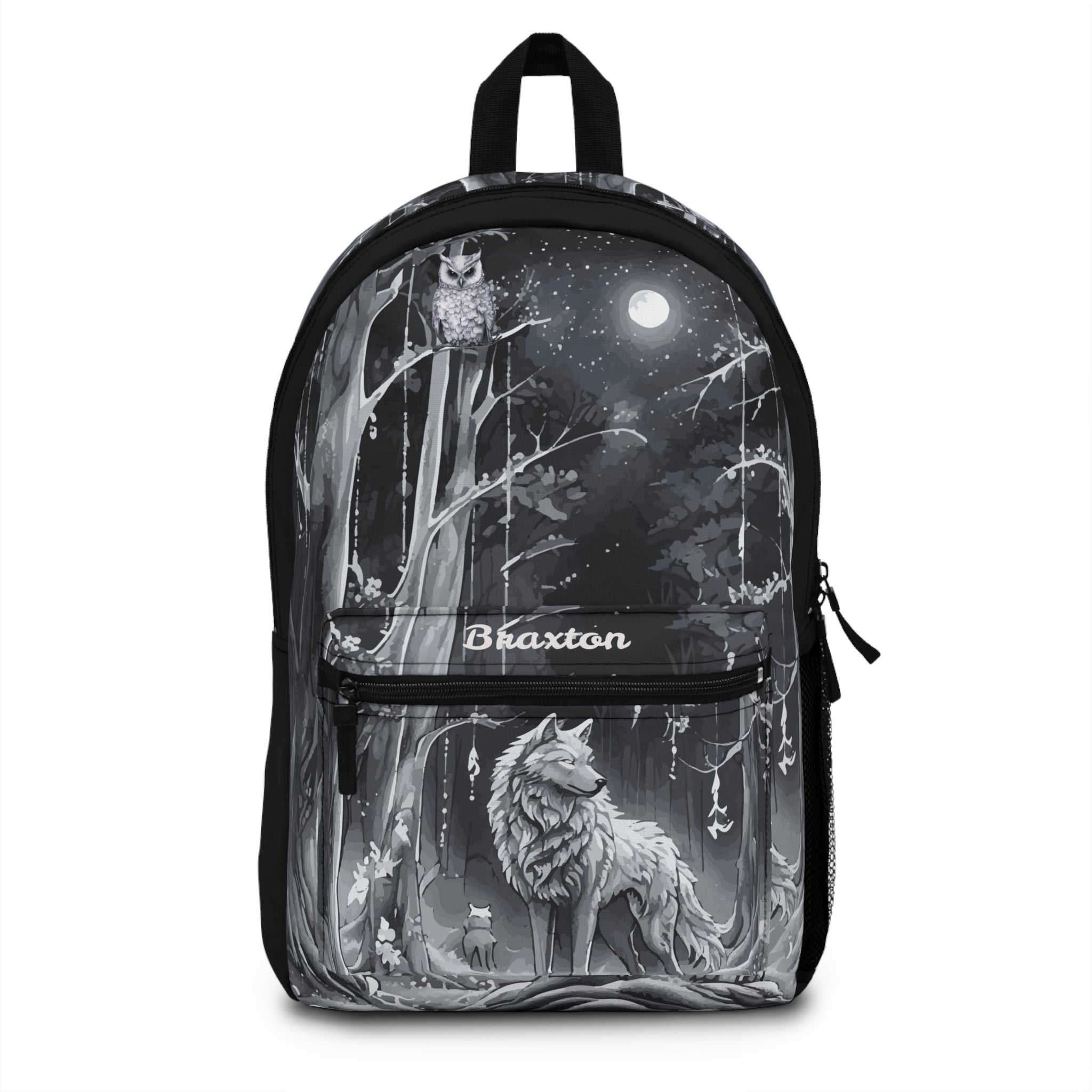 Mystical Forest Wolf Backpack, Unique Gift for Animal Lovers, Boy's School Bag, Adventure Backpack, Ideal for Everyday Use