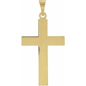 14K Yellow Gold 29.4x13.8 mm Cross Pendant