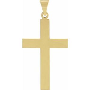 18K Yellow Gold 36.8x17.7 mm Cross Pendant
