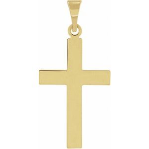 14K Yellow Gold 25.9x12 mm Cross Pendant