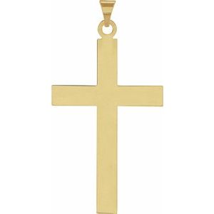 18K Yellow Gold 49.4x25 mm Cross Pendant