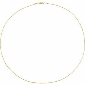 14K Yellow 1 mm Rope 20" Chain