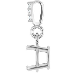 Platinum 6 mm Round .01 Natural Diamond Semi-Set Pendant