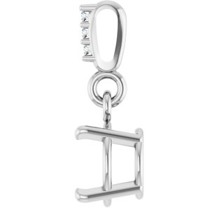 Platinum 6.5 mm Round .01 Natural Diamond Semi-Set Pendant