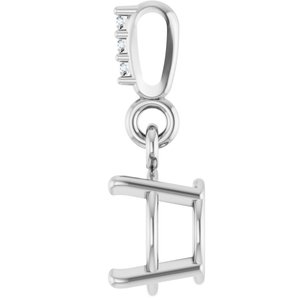 Platinum 7 mm Round .01 Natural Diamond Semi-Set Pendant