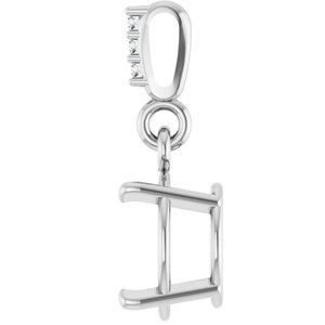 Sterling Silver 8 mm Round .01 Natural Diamond Semi-Set Pendant