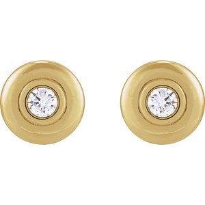Bezel-Set Puffed Stud Earrings