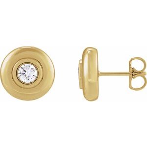Bezel-Set Puffed Stud Earrings