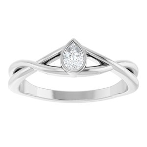 14K White Gold 1/6 CT Lab-Grown Diamond Solitaire Ring