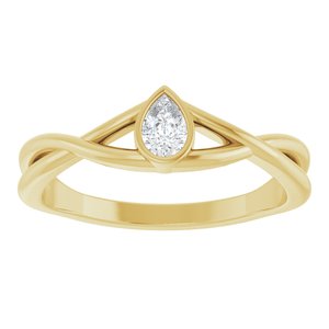 14K Yellow Gold 1/6 CT Lab-Grown Diamond Solitaire Ring