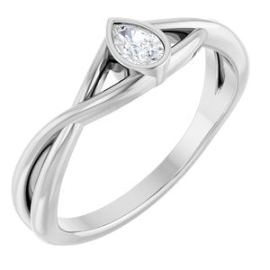 Platinum 1/6 CT Lab-Grown Diamond Solitaire Ring