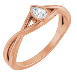 14K Rose Gold 1/6 CT Lab-Grown Diamond Solitaire Ring