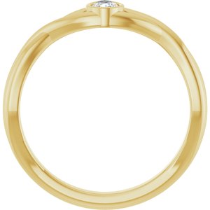 14K Yellow Gold 1/6 CT Natural Diamond Solitaire Ring