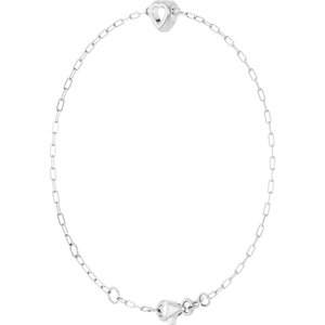 Sterling Silver 4 mm Heart Bezel-Set Paperclip Style 6 1/2-7 1/2" Bracelet Mounting – image 4