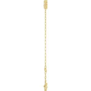 14K Yellow Gold 4 mm Heart Bezel-Set Paperclip Style 6 1/2-7 1/2" Bracelet Mounting – image 5
