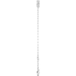 Sterling Silver 4 mm Heart Bezel-Set Paperclip Style 6 1/2-7 1/2" Bracelet Mounting – image 5
