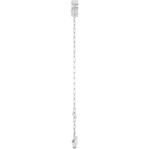 14K White Gold 5 mm Heart Bezel-Set Paperclip Style 6 1/2-7 1/2" Bracelet Mounting – image 5