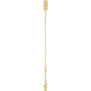 14K Yellow Gold 5 mm Heart Bezel-Set Paperclip Style 6 1/2-7 1/2" Bracelet Mounting – image 6