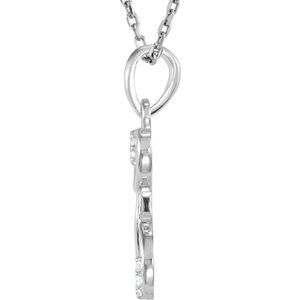 14K White Gold .025 CTW Natural Diamond Initial C 18" Necklace