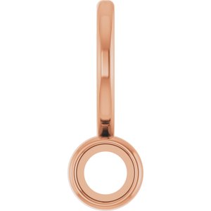 14K Rose Gold 3 mm Round Cabochon Charm/Pendant Mounting – image 2