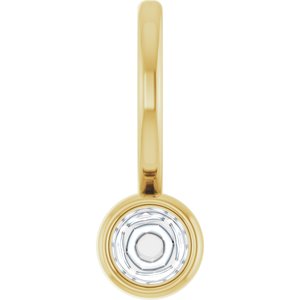 14K Yellow Gold 3 mm Round Cabochon Charm/Pendant Mounting