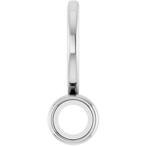 14K White Gold 3 mm Round Cabochon Charm/Pendant Mounting – image 2