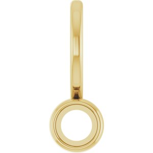 14K Yellow Gold 3 mm Round Cabochon Charm/Pendant Mounting – image 2