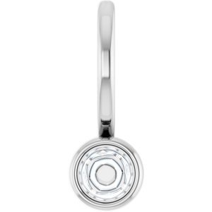 Platinum 3 mm Round Cabochon Charm/Pendant Mounting