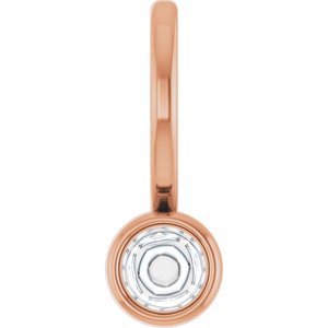 14K Rose Gold 3 mm Round Cabochon Charm/Pendant Mounting
