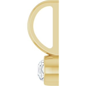 14K Yellow Gold 3 mm Round Cabochon Charm/Pendant Mounting – image 5