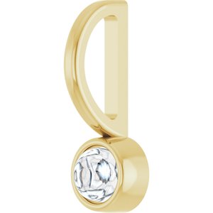 14K Yellow Gold 3 mm Round Cabochon Charm/Pendant Mounting – image 3