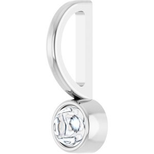 14K White Gold 3 mm Round Cabochon Charm/Pendant Mounting – image 3